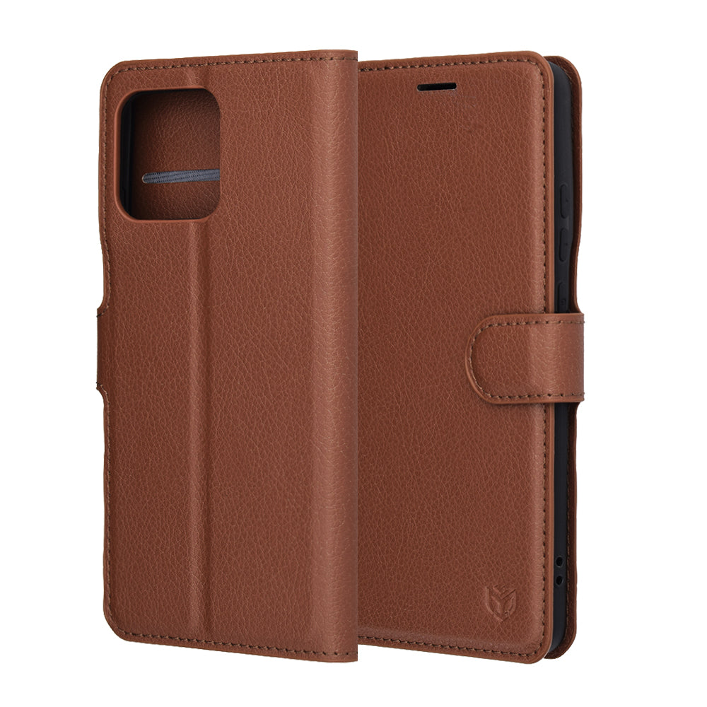 Husa pentru Motorola Edge 70, Techsuit, Leather Folio, Maro