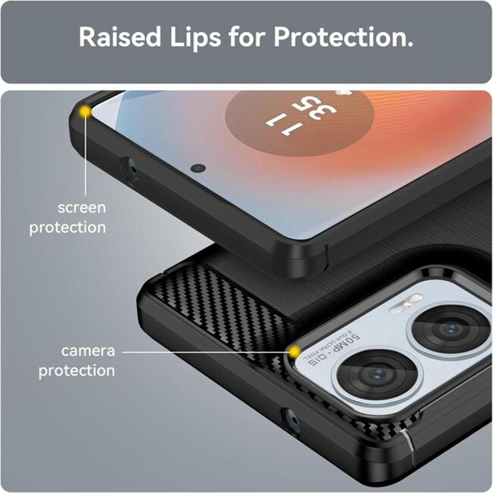 Husa pentru Motorola Moto E15 / G05, Techsuit, Carbon, Neagra