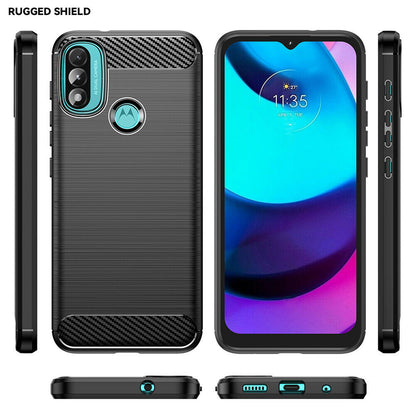 Husa pentru Motorola Moto E40 / E30 / E20, Techsuit, Carbon, Neagra