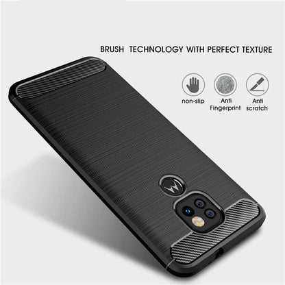 Husa pentru Motorola Moto E7 Plus / G9 Play, Techsuit, Carbon, Neagra