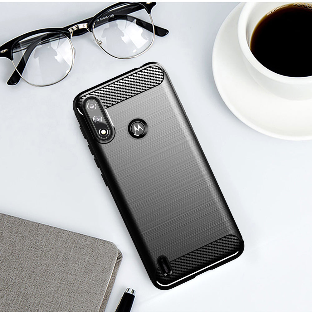 Husa pentru Motorola Moto E7i Power / E7 Power, Techsuit, Carbon, Neagra