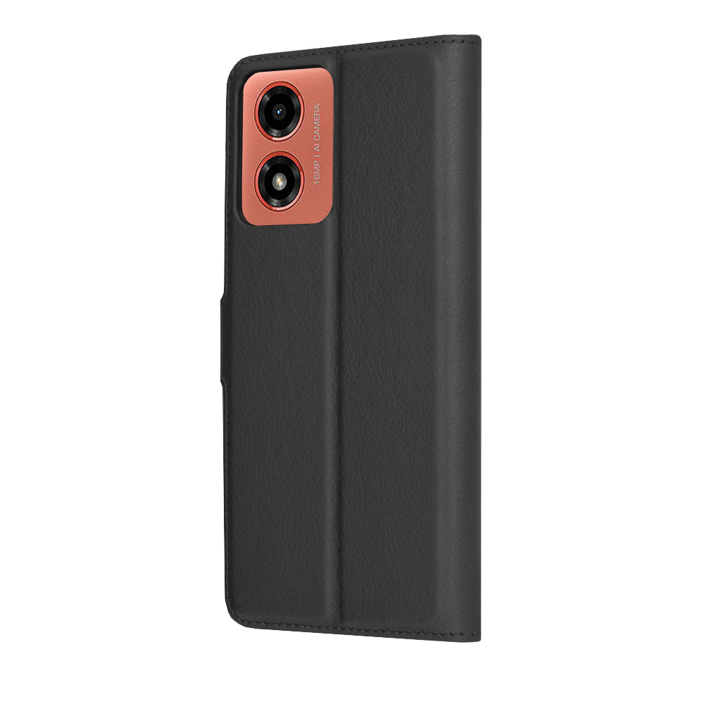 Husa pentru Motorola Moto G04s / E14 / G04 / G24, Techsuit, Leather Folio, Neagra
