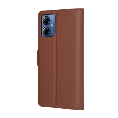Husa pentru Motorola Moto G14, Techsuit, Leather Folio, Maro