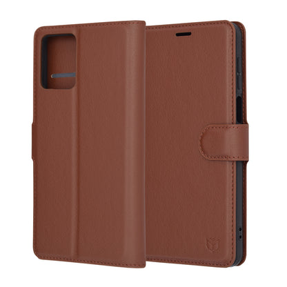 Husa pentru Motorola Moto G14, Techsuit, Leather Folio, Maro