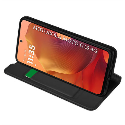 Husa pentru Motorola Moto G15 / G15 Power, Techsuit, Magskin Book, Neagra