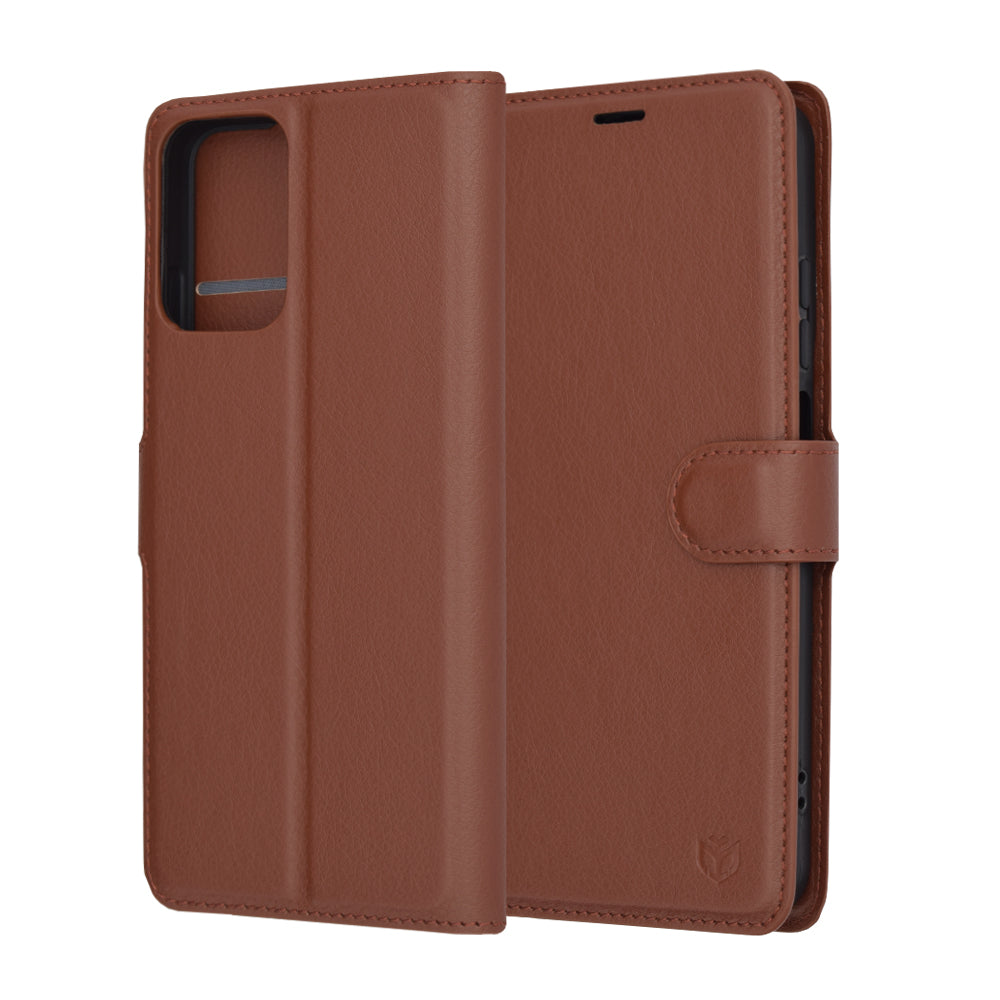 Husa pentru Motorola Moto G45 / G34, Techsuit, Leather Folio, Maro