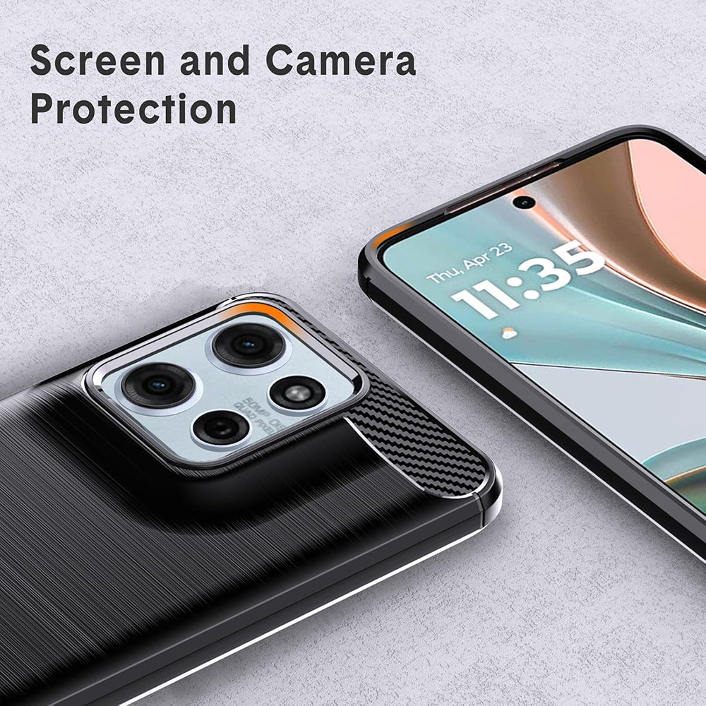 Husa pentru Motorola Moto G67 Power / G57 Power, Techsuit, Carbon, Neagra