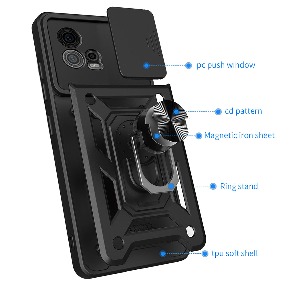 Husa pentru Motorola Moto G72, Techsuit, CamShield, Neagra