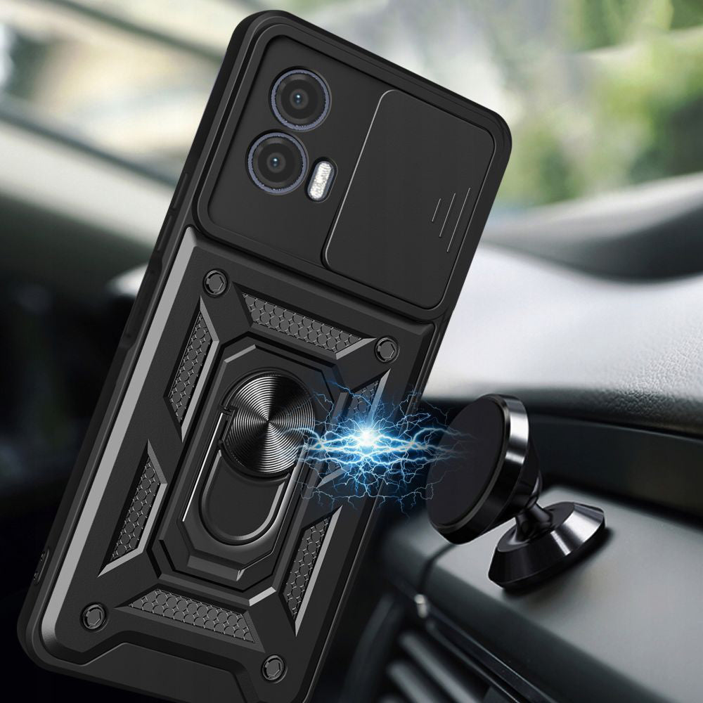 Husa pentru Motorola Moto G73, Techsuit, CamShield, Neagra