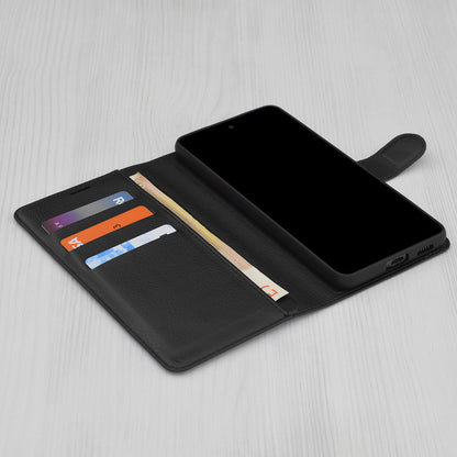 Husa pentru Motorola Moto G86 Power, Techsuit, Leather Folio, Neagra