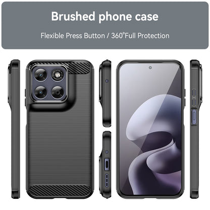 Husa pentru Motorola Moto G87, Techsuit, Carbon, Neagra