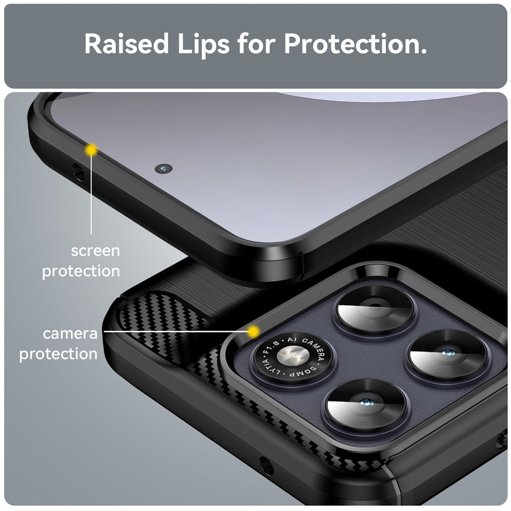 Husa pentru Motorola Moto G87, Techsuit, Carbon, Neagra