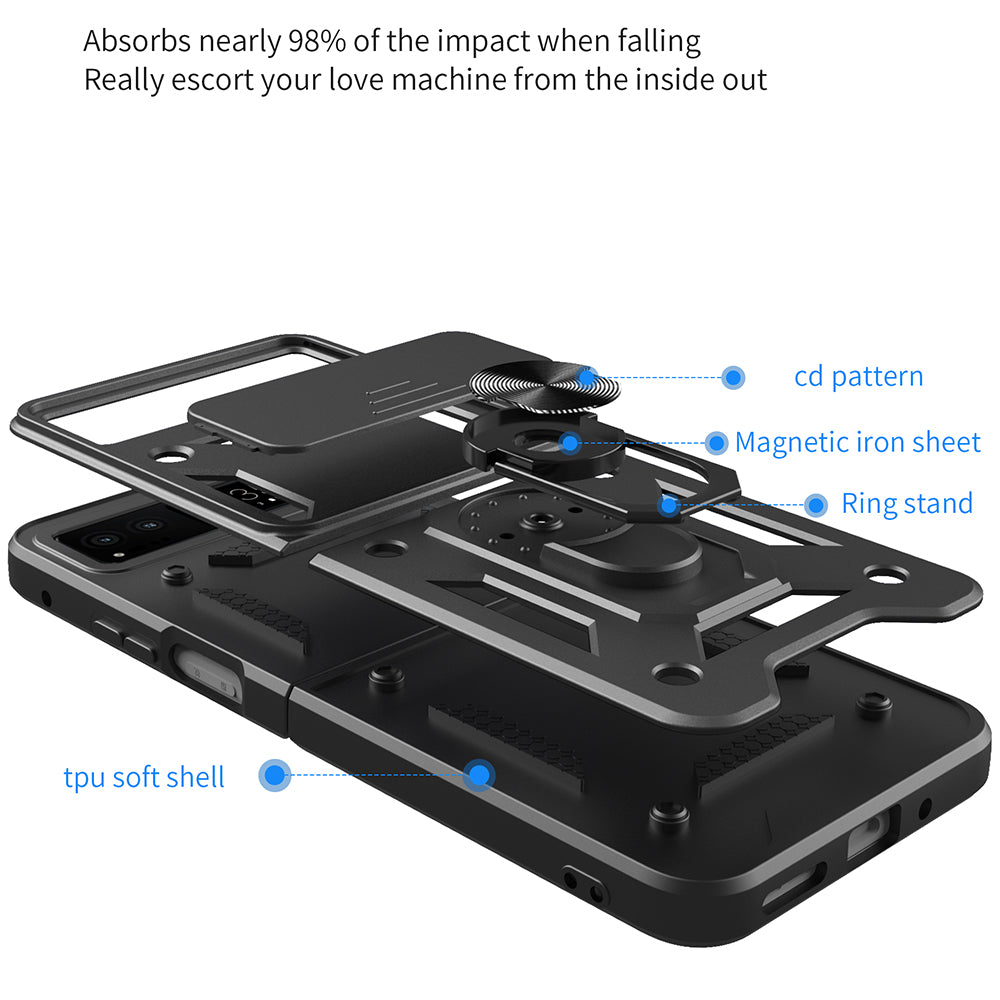 Husa pentru Motorola Razr 40, Techsuit, CamShield, Neagra