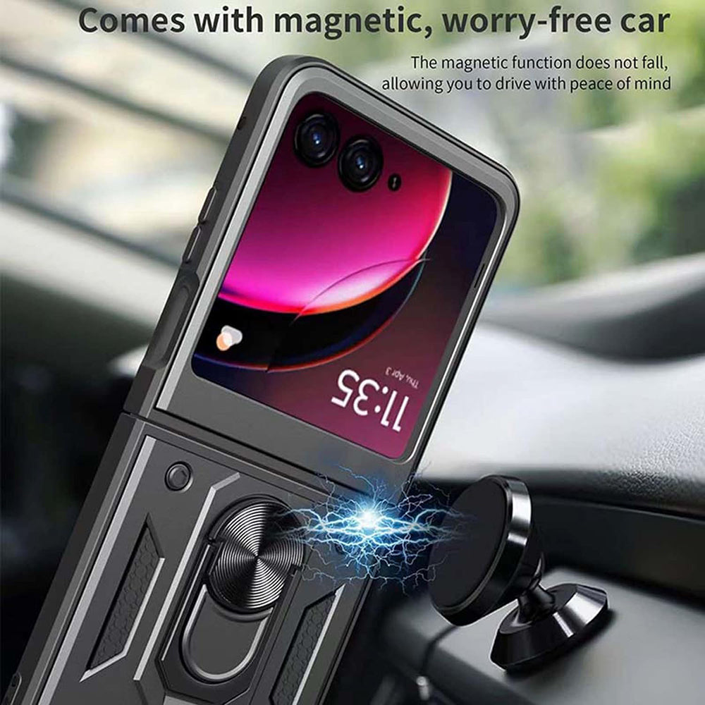 Husa pentru Motorola Razr 60 / Razr 50, Techsuit, CamShield, Neagra
