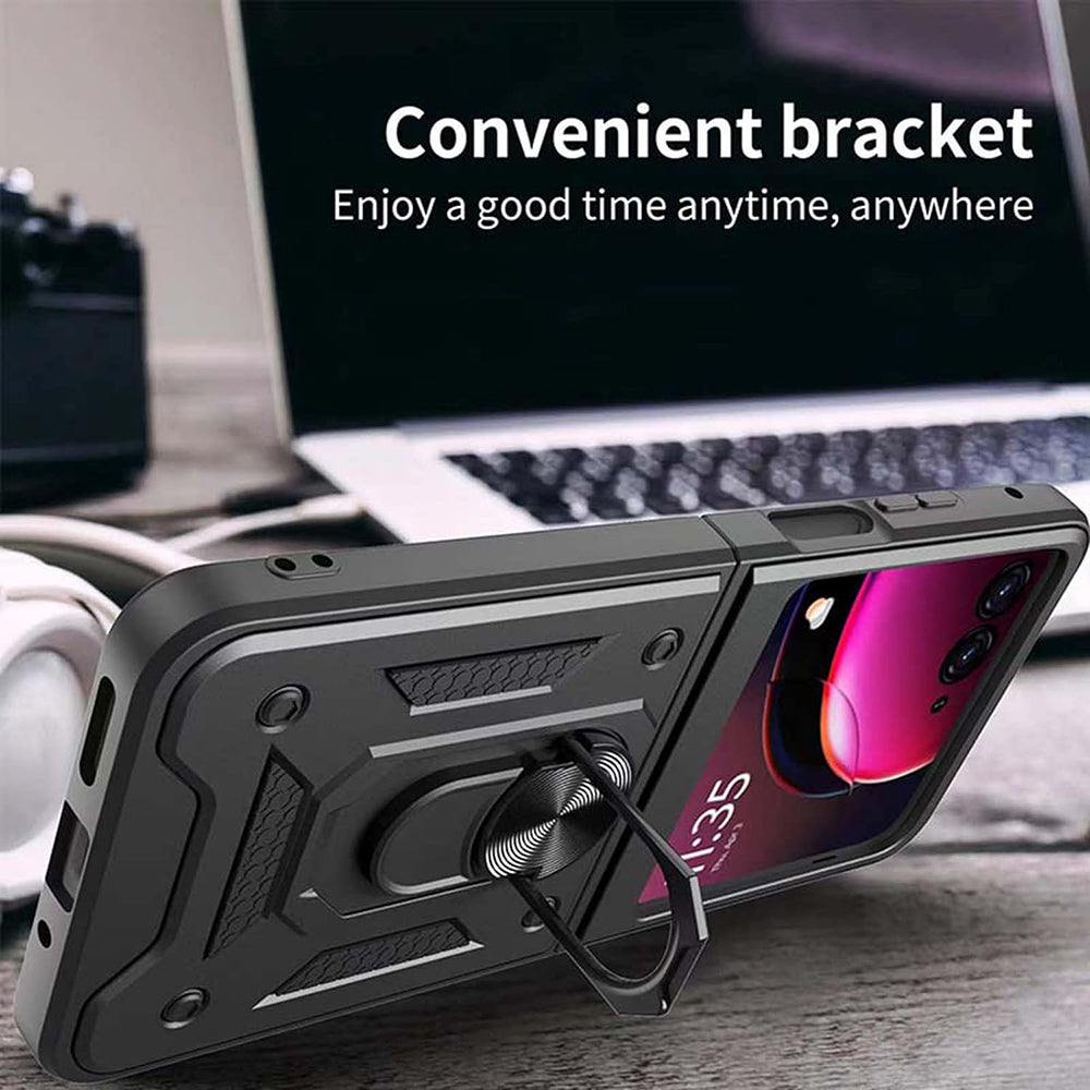 Husa pentru Motorola Razr 60 / Razr 50, Techsuit, CamShield, Neagra