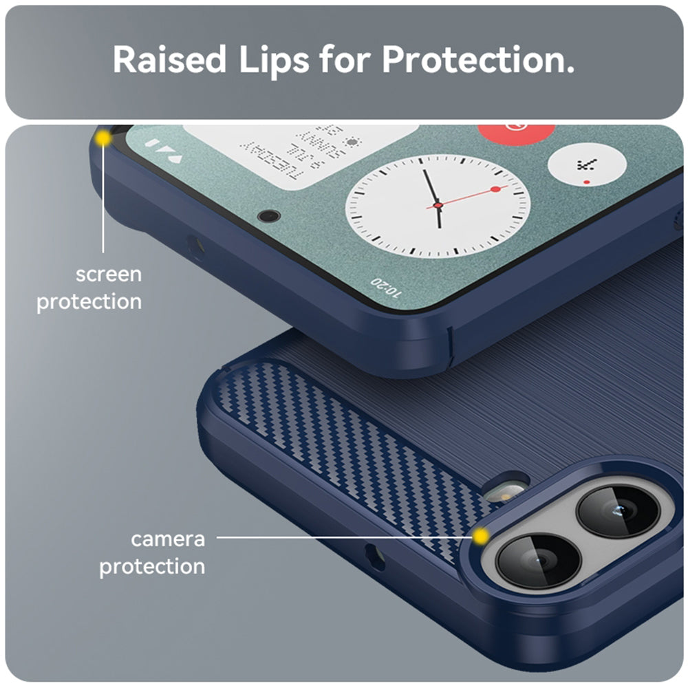 Husa pentru Nothing CMF Phone 1, Techsuit, Carbon, Albastra