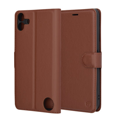 Husa pentru Nothing CMF Phone 1, Techsuit, Leather Folio, Maro