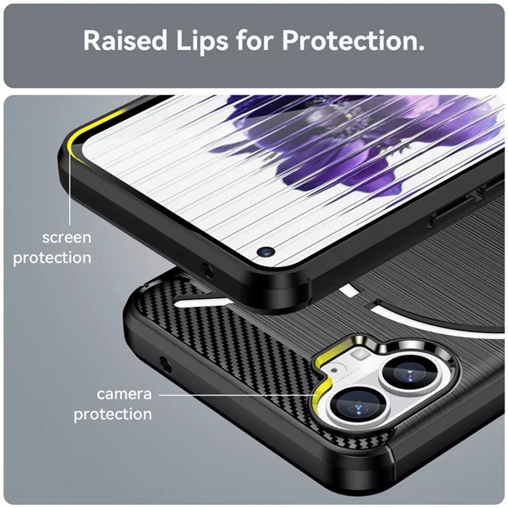 Husa pentru Nothing Phone (1), Techsuit, Carbon, Neagra