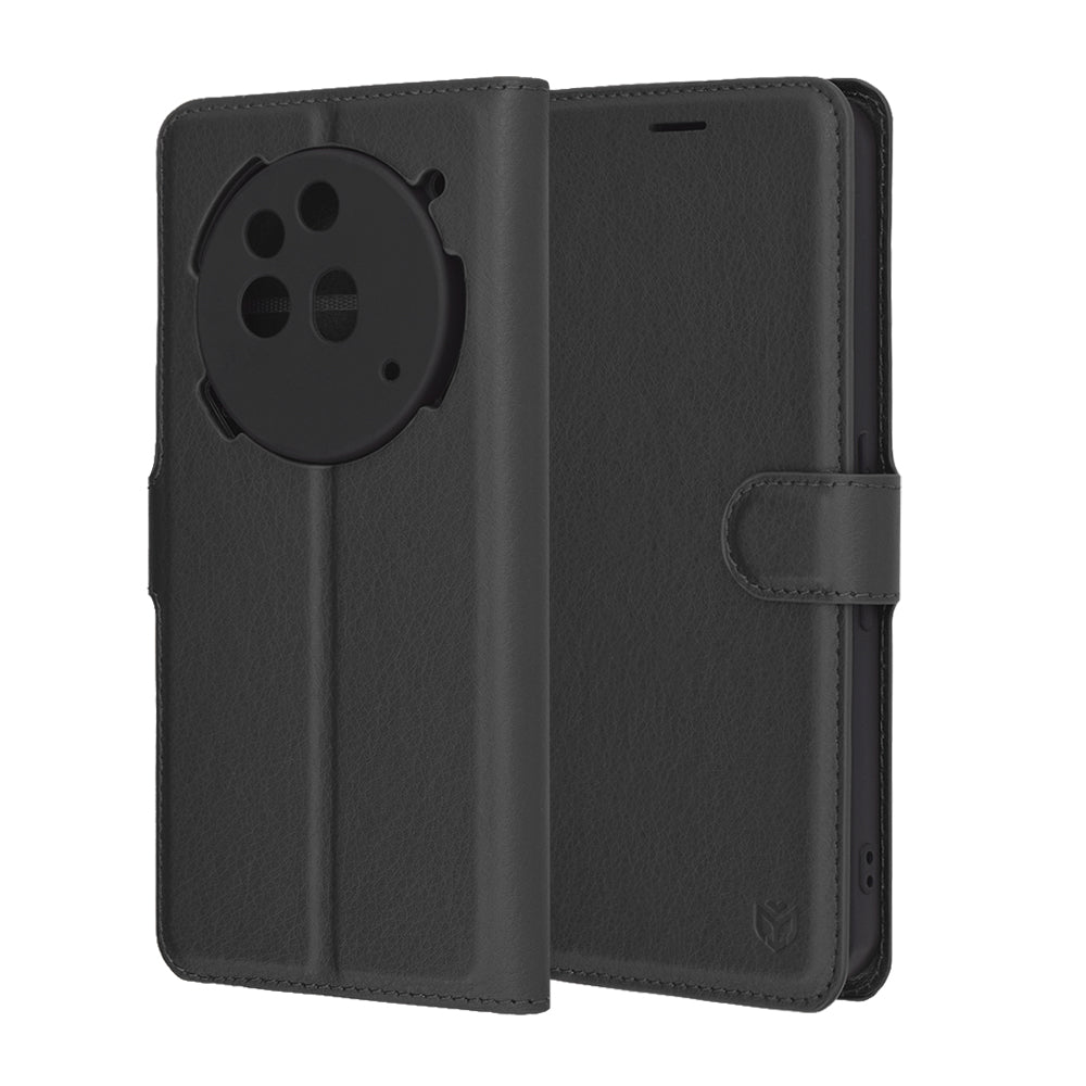 Husa pentru Nothing Phone (3a) Pro, Techsuit, Leather Folio, Neagra
