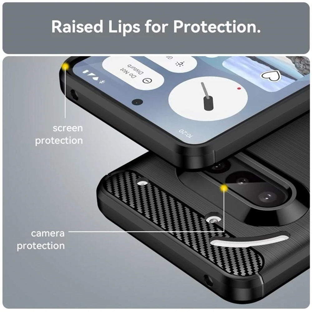 Husa pentru Nothing Phone (3a), Techsuit, Carbon, Neagra