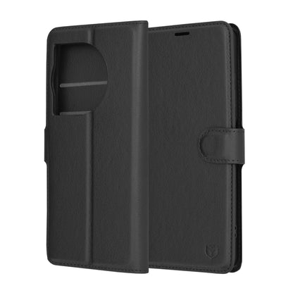 Husa pentru OnePlus 12R, Techsuit, Leather Folio, Neagra