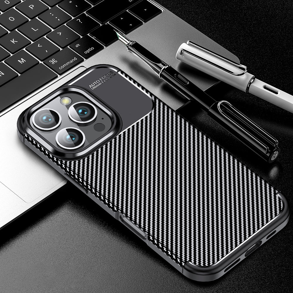 Husa pentru OnePlus 13R, Techsuit, CarbonFiber, Neagra