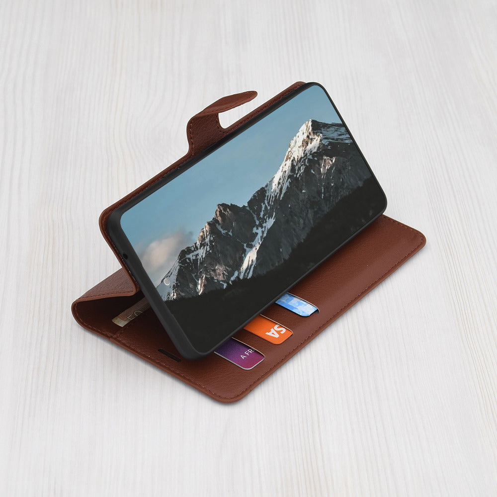 Husa pentru OnePlus 13R, Techsuit, Leather Folio, Maro