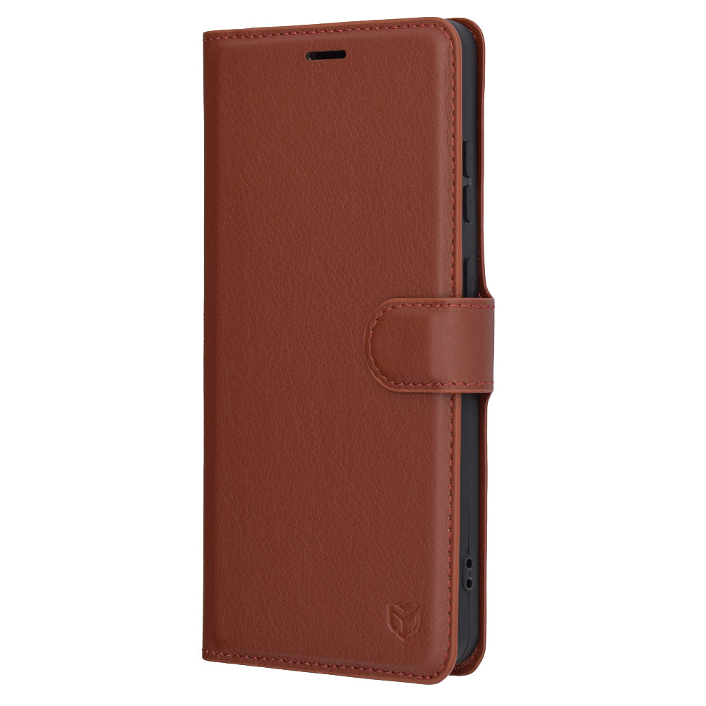 Husa pentru OnePlus 13R, Techsuit, Leather Folio, Maro
