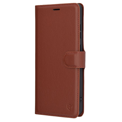 Husa pentru OnePlus 13R, Techsuit, Leather Folio, Maro