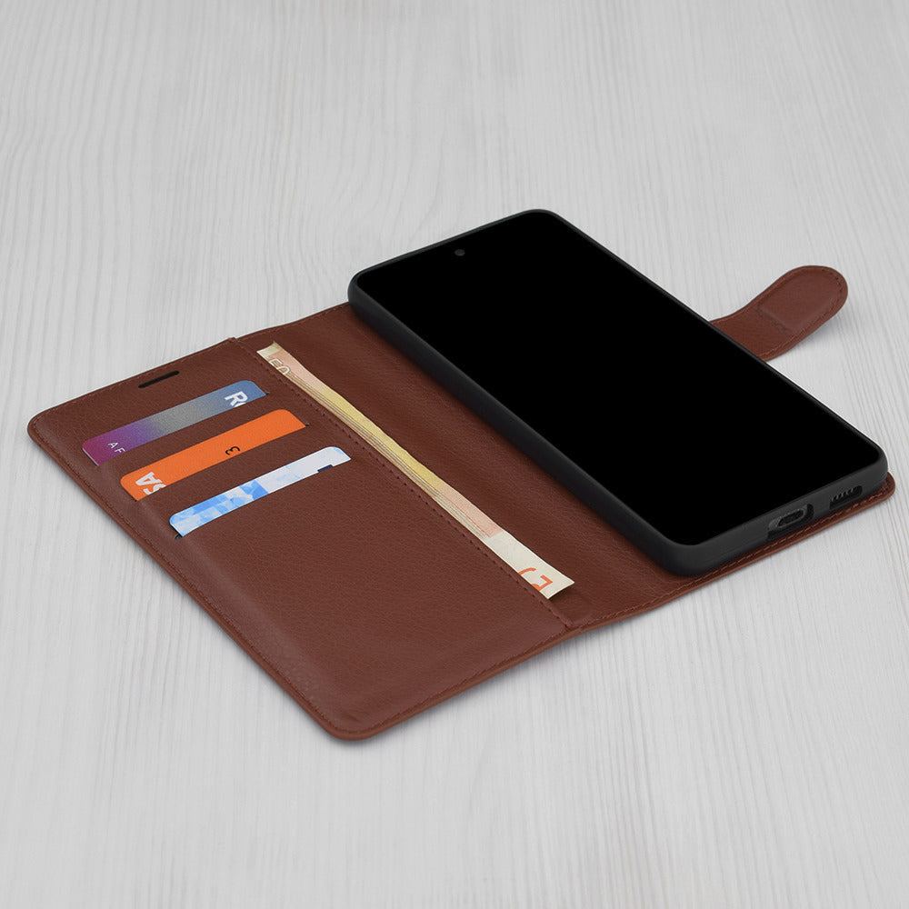 Husa pentru OnePlus 13R, Techsuit, Leather Folio, Maro
