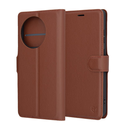 Husa pentru OnePlus 13R, Techsuit, Leather Folio, Maro