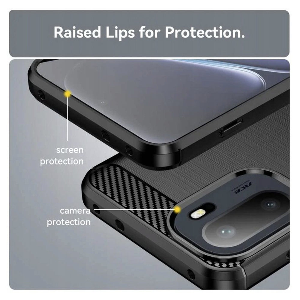 Husa pentru OnePlus 15R, Techsuit, Carbon, Neagra