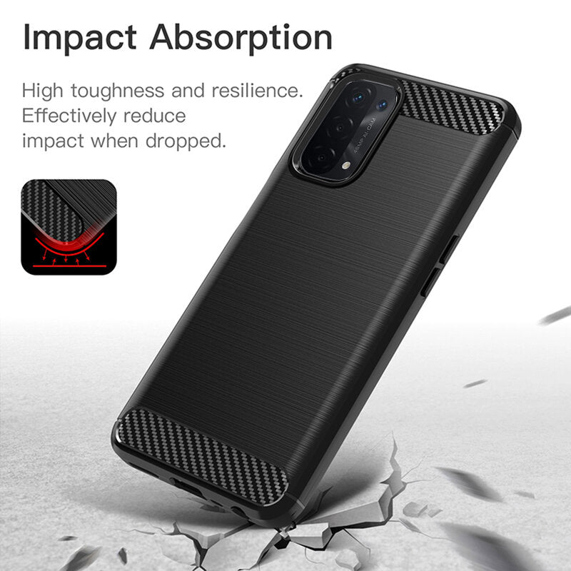 Husa pentru OnePlus Nord N200 5G / Oppo A74 5G / A54 5G, Techsuit, Carbon, Neagra