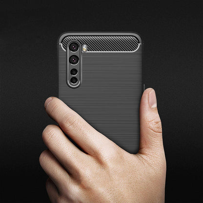 Husa pentru OnePlus Nord, Techsuit, Carbon, Neagra