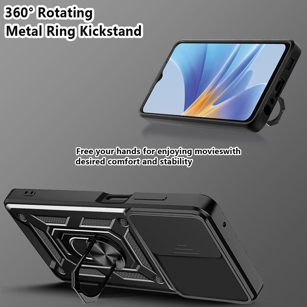 Husa pentru Oppo A17, Techsuit, CamShield, Neagra