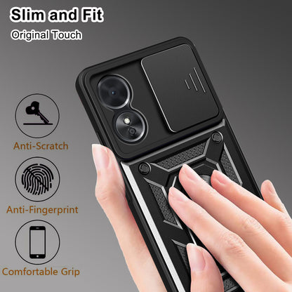 Husa pentru Oppo A17, Techsuit, CamShield, Neagra