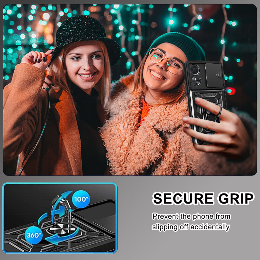 Husa pentru Oppo A58 5G / A78 5G, Techsuit, CamShield, Neagra