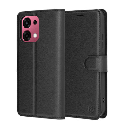 Husa pentru Oppo A6 Pro 5G / A6 Pro 4G, Techsuit, Leather Folio, Neagra