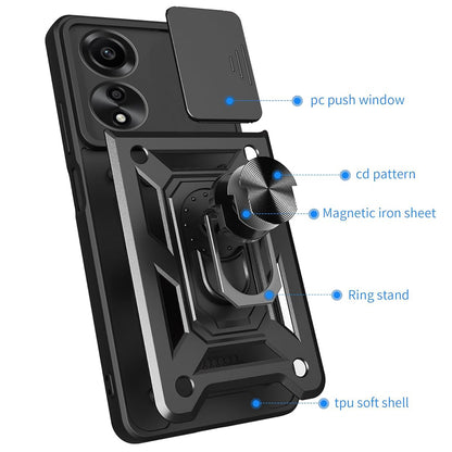 Husa pentru Oppo A60, Techsuit, CamShield, Neagra