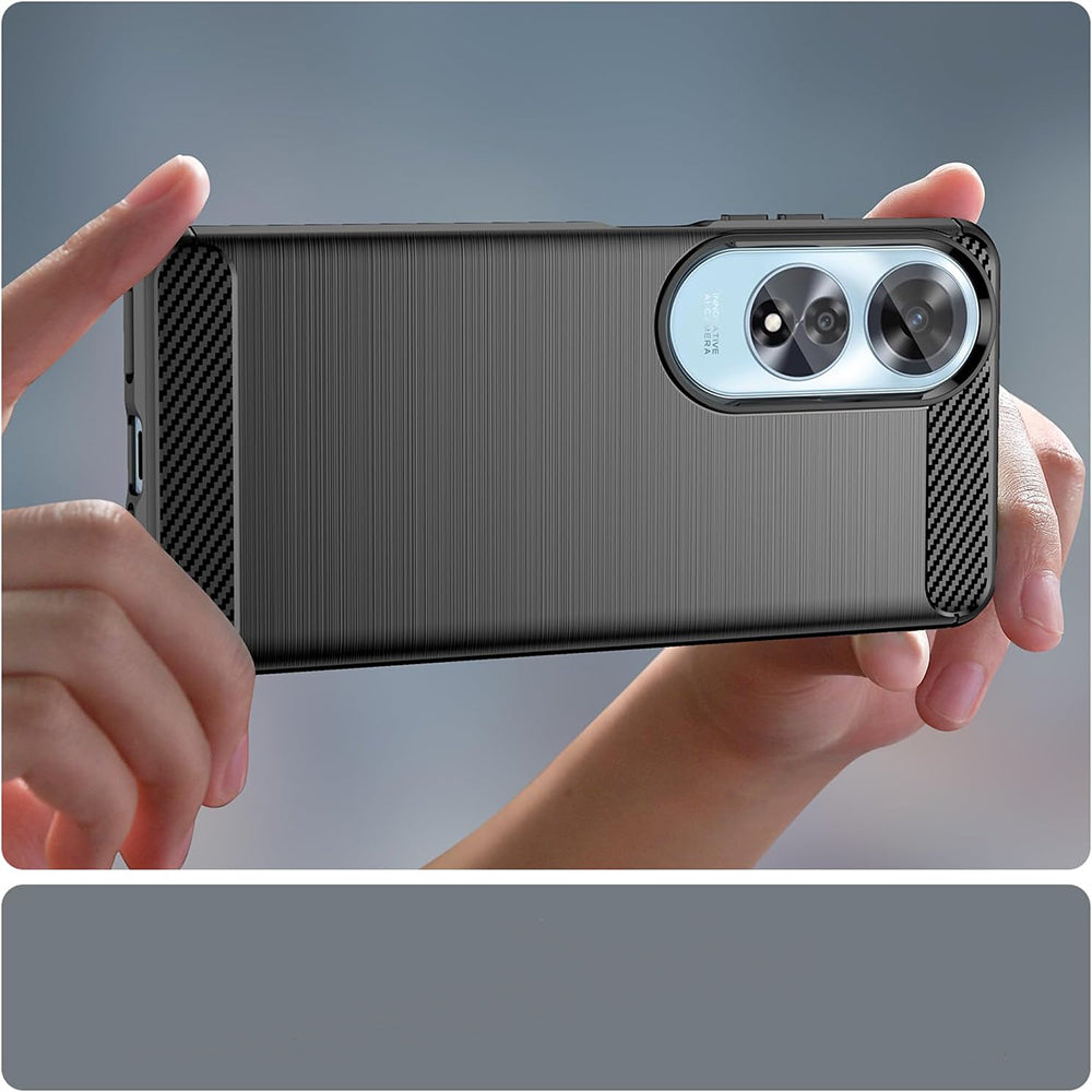 Husa pentru Oppo A60, Techsuit, Carbon, Neagra