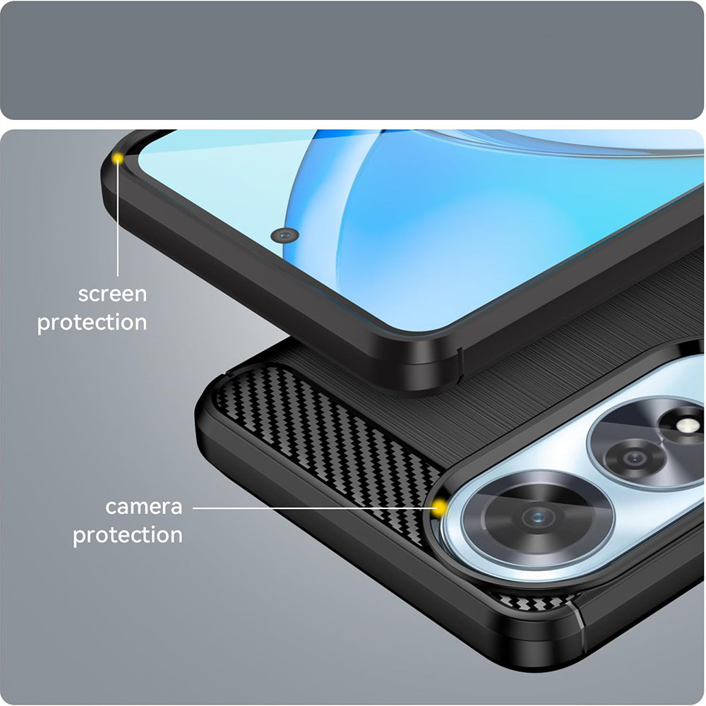 Husa pentru Oppo A60, Techsuit, Carbon, Neagra