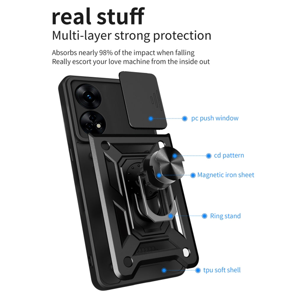 Husa pentru Oppo A78 4G, Techsuit, CamShield, Neagra