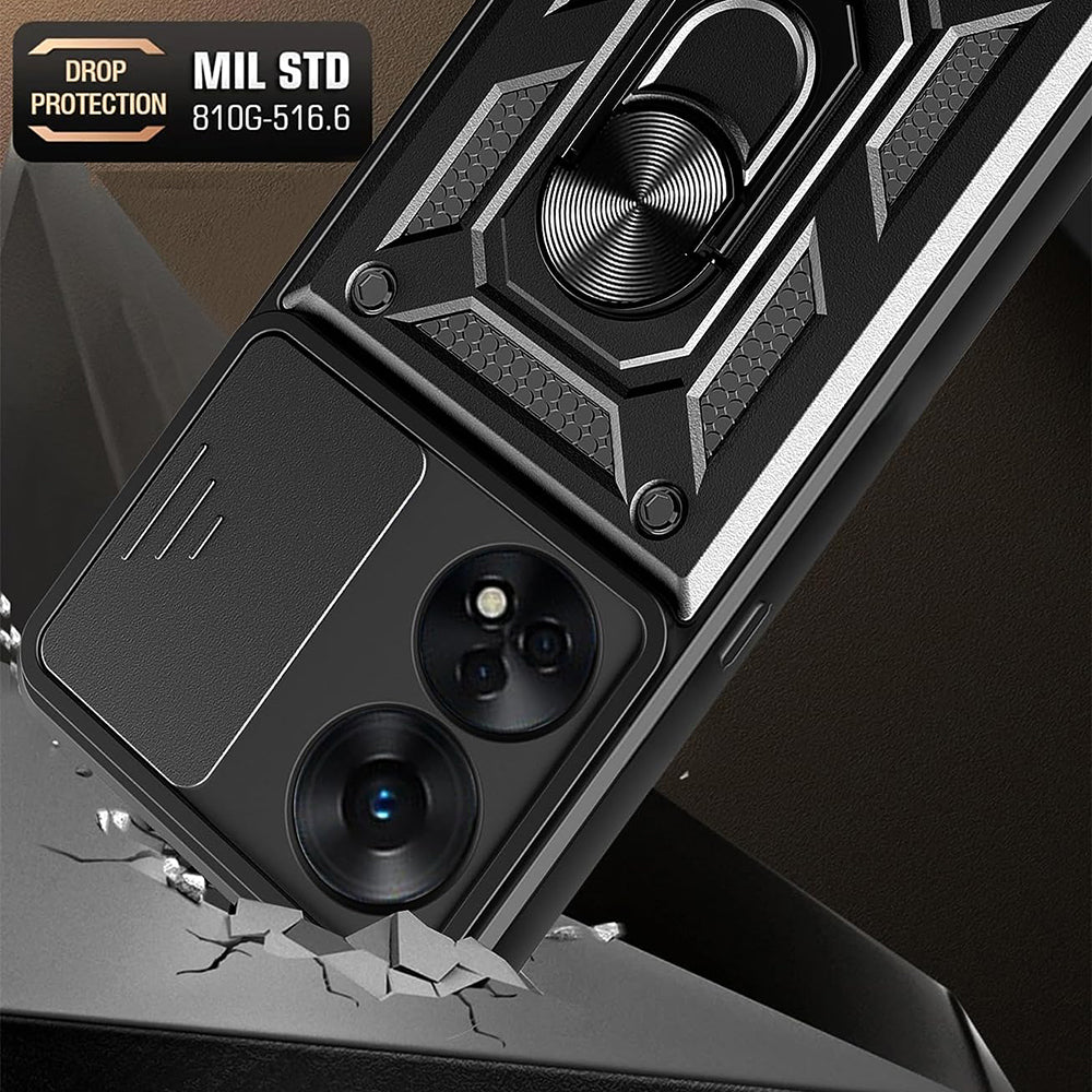 Husa pentru Oppo A98, Techsuit, CamShield, Neagra