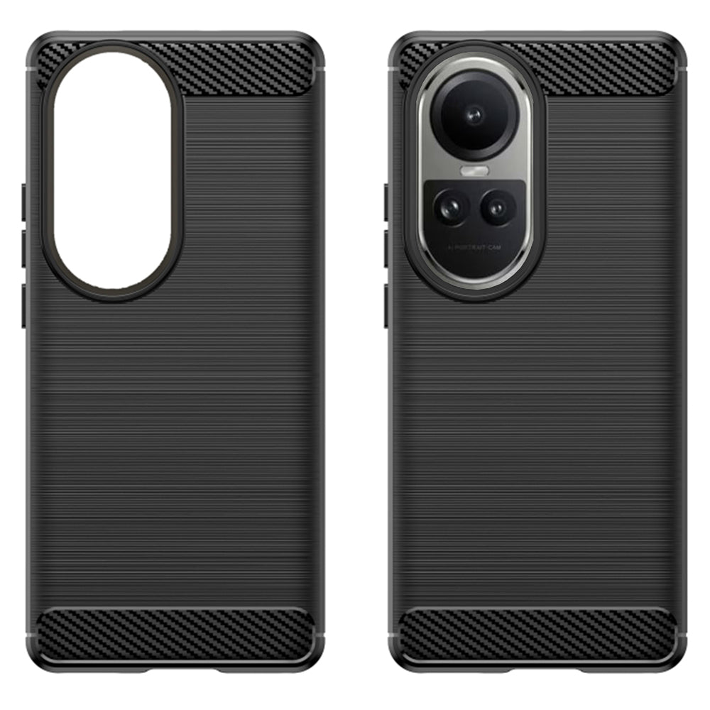 Husa pentru Oppo Reno10 / Reno10 Pro, Techsuit, Carbon, Neagra