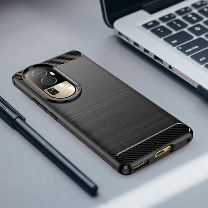 Husa pentru Oppo Reno10 / Reno10 Pro, Techsuit, Carbon, Neagra