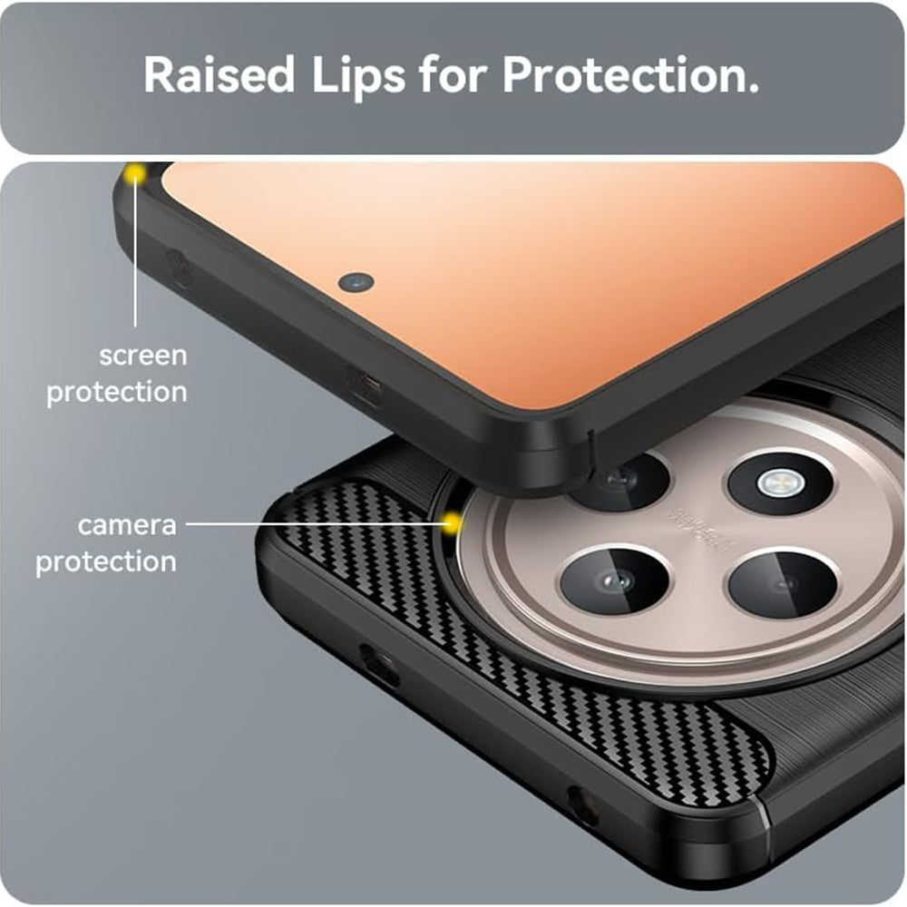 Husa pentru Oppo Reno12 FS 5G / Reno12 FS 4G / Reno12 F 4G / Reno12 F, Techsuit, Carbon, Neagra