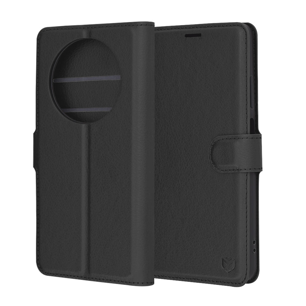 Husa pentru Oppo Reno12 FS 5G / Reno12 FS 4G / Reno12 F 4G / Reno12 F, Techsuit, Leather Folio, Neagra