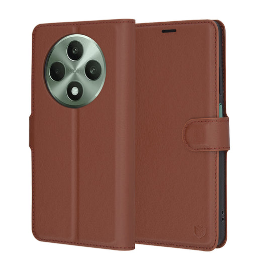 Husa pentru Oppo Reno12 FS 5G / Reno12 FS 4G / Reno12 F 4G / Reno12 F, Techsuit, Leather Folio, Maro