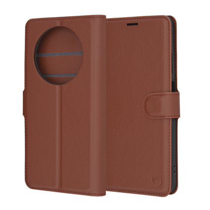 Husa pentru Oppo Reno12 FS 5G / Reno12 FS 4G / Reno12 F 4G / Reno12 F, Techsuit, Leather Folio, Maro