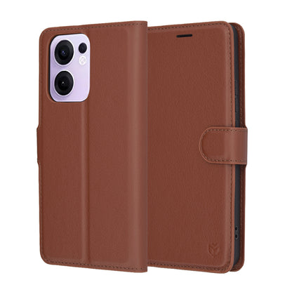 Husa pentru Oppo Reno13 FS 5G / Reno13 F 4G / Reno13 F, Techsuit, Leather Folio, Maro